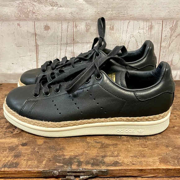adidas Shoes - Adidas Stan Smith New Bold Black with Jute trim sneakers